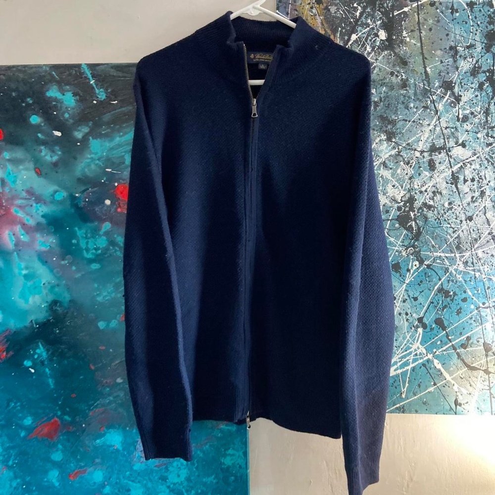 Brooks Brothers Extra Fine Merino Double Zip Sweater